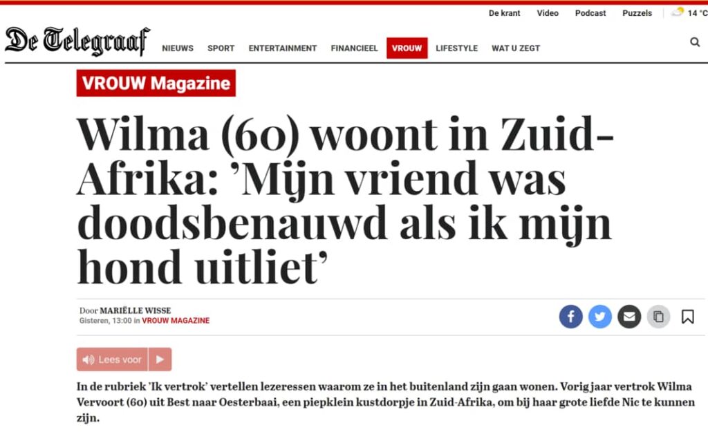 inandoutofafrica-menopause nomad-menopause magician-tekstschrijver-powerofthepen-interactiveacts-wilma vervoort-Vrouw De Telegraaf